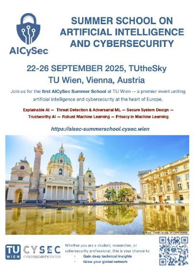 Poster of the Summer School on Artificial Intelligence and Cybersecurity