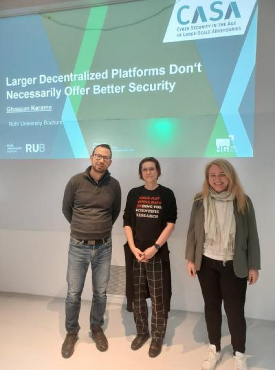 Photo of Ghassan Karame, Martina Lindorfer and Zeta Avarikioti
