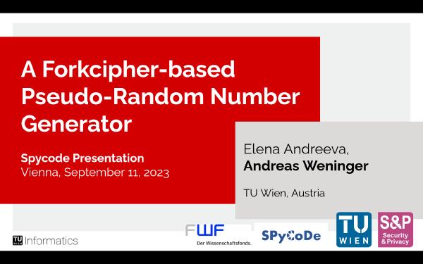 The first slide of Andreas Weninger's presentation