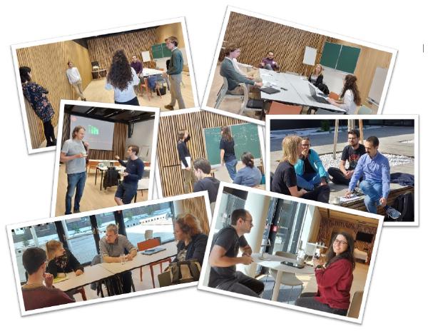 Collage of photos from discussions in small groups