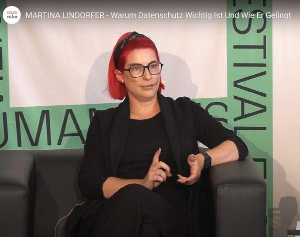 Martina Lindorfer at the stage of Vienna Humanities Festival