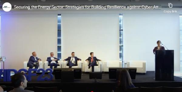 A panel discussion scene at the International Digital Security Forum 2023